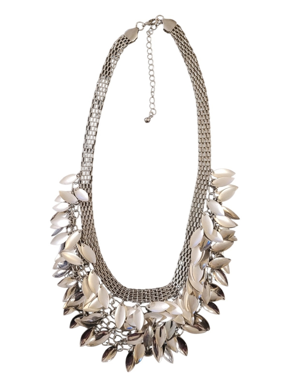 Silver Leaf Cluster Necklace - Women Jewelry